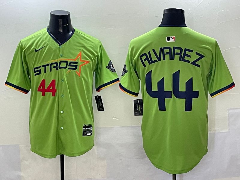 Men Houston Astros #44 Alvarez Green three generations Joint Name 2025 Nike MLB Jersey style 2->houston astros->MLB Jersey
